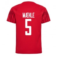 Danmark Joakim Maehle #5 Replika Hemmatröja VM 2022 Kortärmad